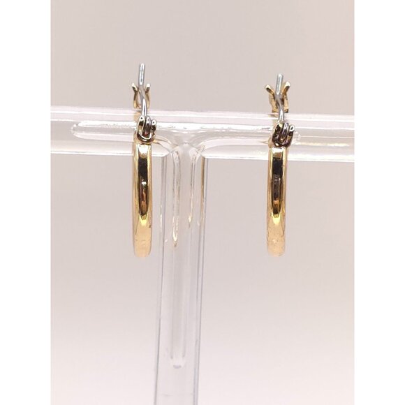 Two Pairs Gold & Silver-Tone Hoop Earrings Set - Picture 7 of 7